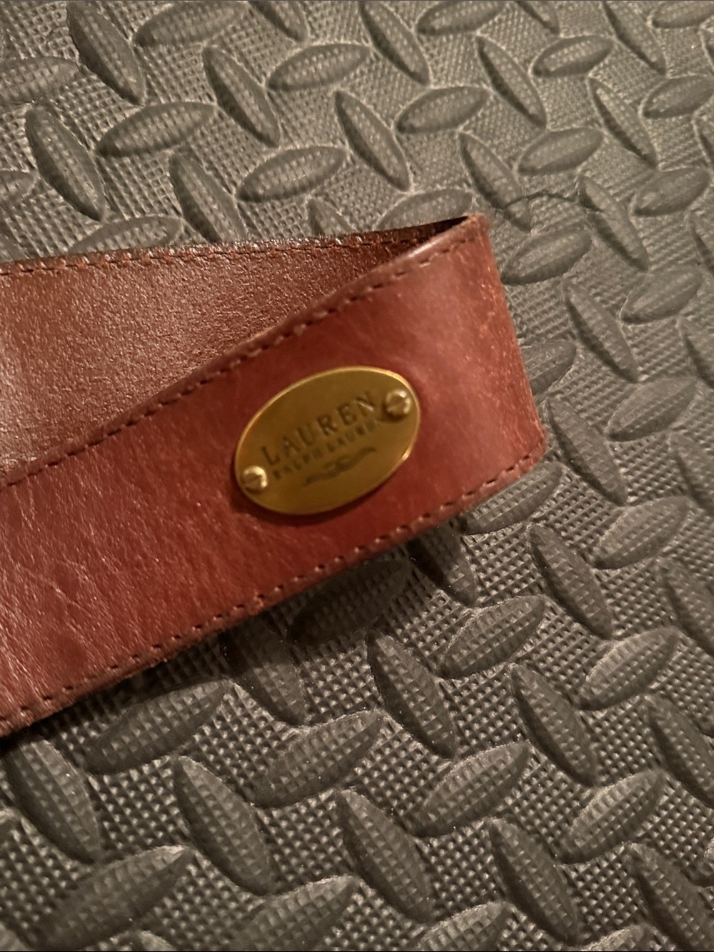 Ralph Lauren Leather Belt Strap in Dark Brown with Brass Buckle - Picture 2 of 5